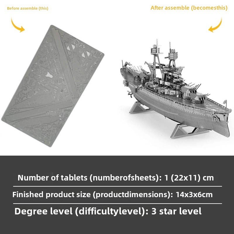 Crazy Model Arizona All-Metal Stainless Steel Diy Assembled Model Glue-Free Three-Dimensional Metal Puzzle Toy - Image 4